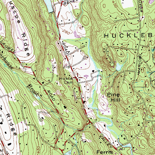 Topographic Map of Hickok Cemetery, CT