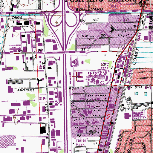 Topographic Map of John Knox Village Health Center of Pompano Beach, FL