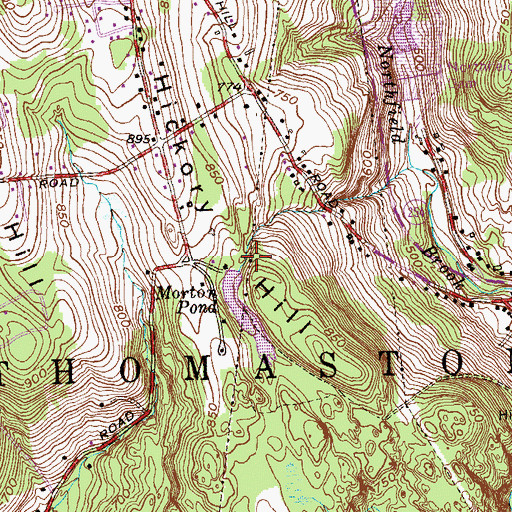 Topographic Map of Hickory Hill, CT