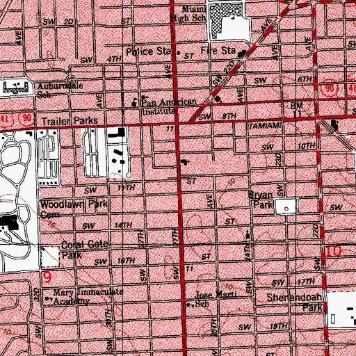 Topographic Map of Jose Marti School 2nd Campus, FL