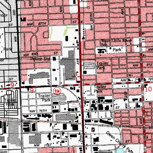 Topographic Map of Juanita Mann Health Center, FL