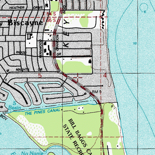 Topographic Map of Key Biscayne Galleria, FL