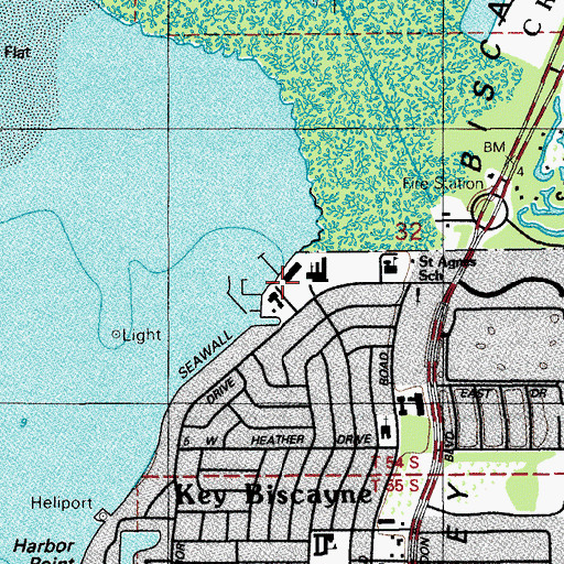 Topographic Map of Key Biscayne Yacht Club, FL