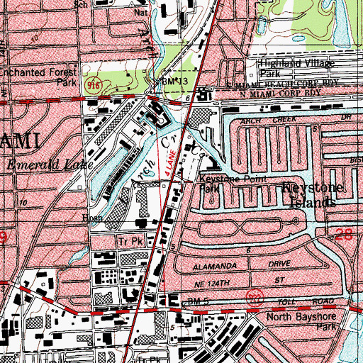 Topographic Map of Keystone Community Center, FL