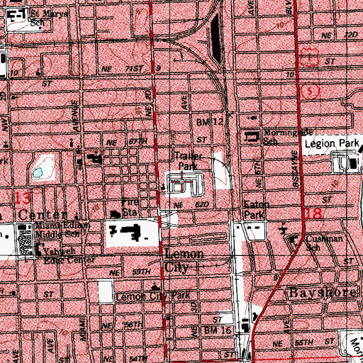 Topographic Map of Keystone Tourist Court, FL