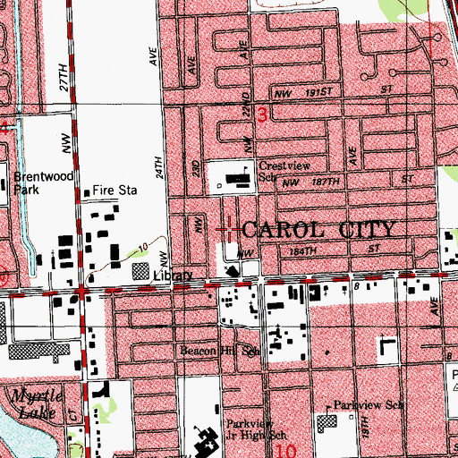 Topographic Map of Kiara Day Care Center, FL