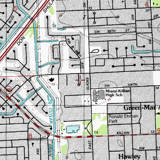 Topographic Map of Kiddie Corner Day Care Center, FL