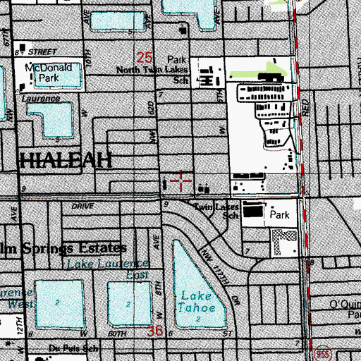 Topographic Map of Horeb Christian School, FL