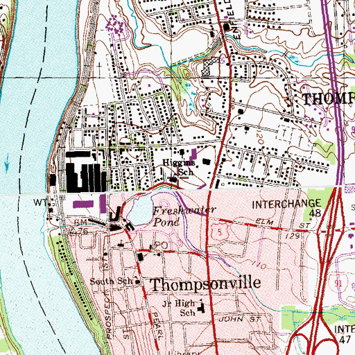Topographic Map of Higgins Elementary School, CT