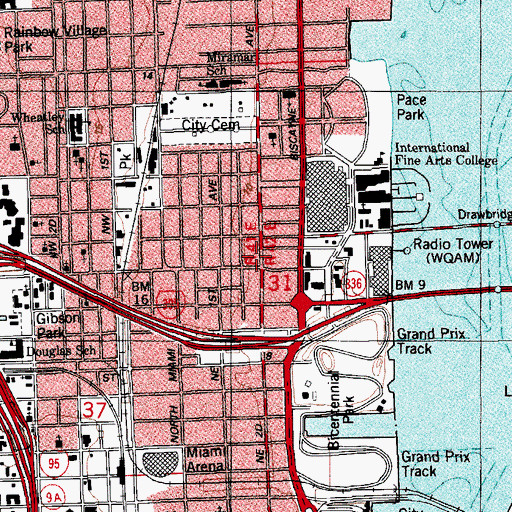 Topographic Map of Industrial Arts School, FL