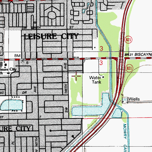 Topographic Map of Irving and Beatrice Peskoe K - 8 Center, FL