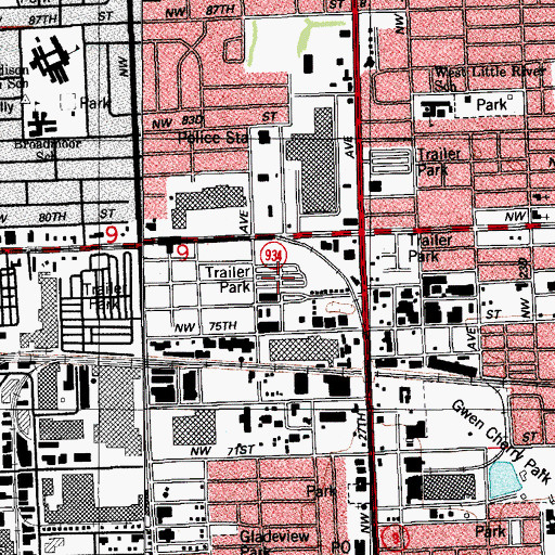 Topographic Map of J Bar J Trailer Ranch, FL