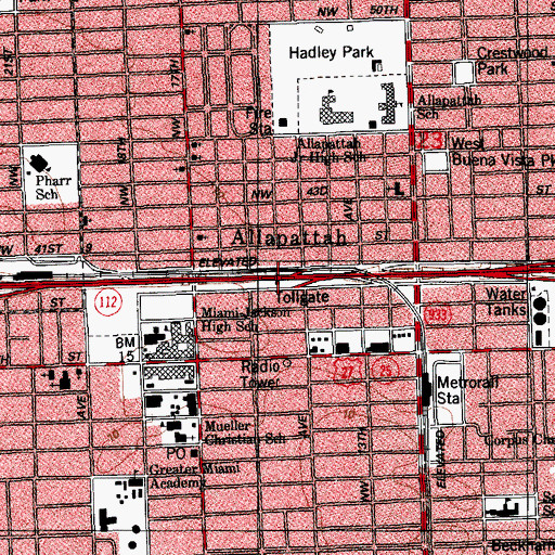 Topographic Map of Jackson Day Care Center, FL