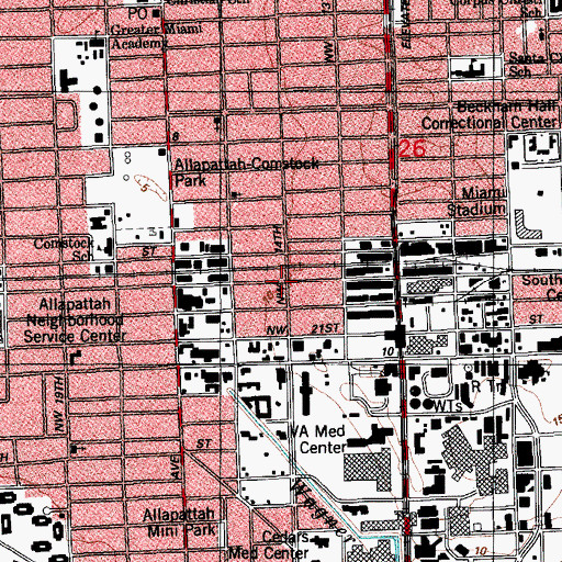 Topographic Map of Jackson Heights Rehabilitation Center, FL