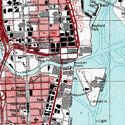 Topographic Map of James L Knight Center, FL