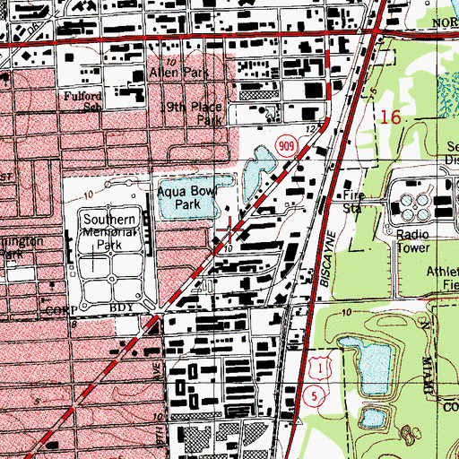 Topographic Map of Hazel Crawford Day Care Center, FL