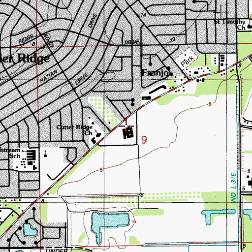 Topographic Map of HealthSouth Rehabilitation Hospital of Miami, FL