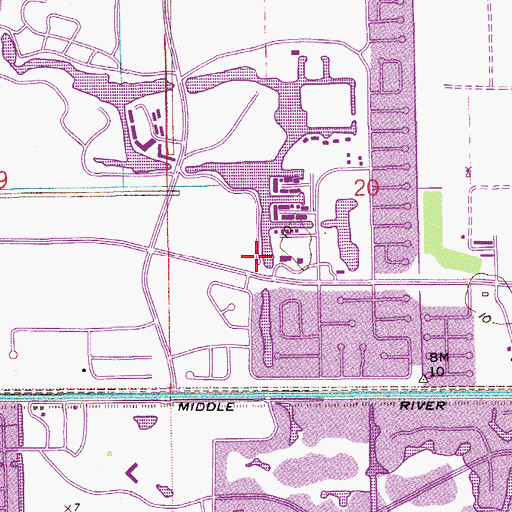 Topographic Map of Heartland Health Care and Rehabilitation Center of Sunrise, FL