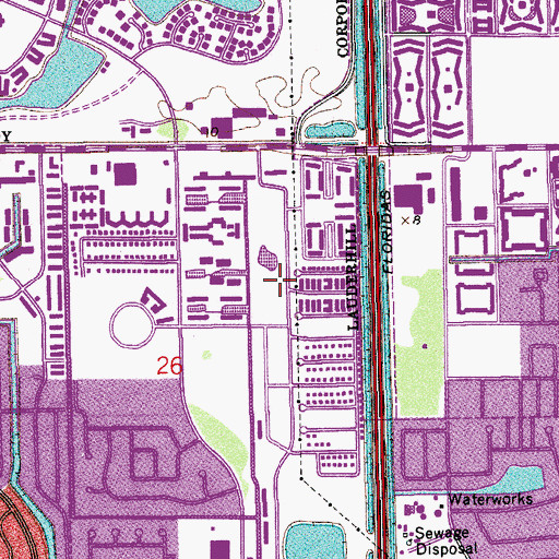 Topographic Map of Heartland Health Care Center of Lauderhill, FL