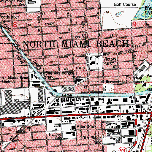 Topographic Map of Hebrew Home for the Aged - North Dade, FL