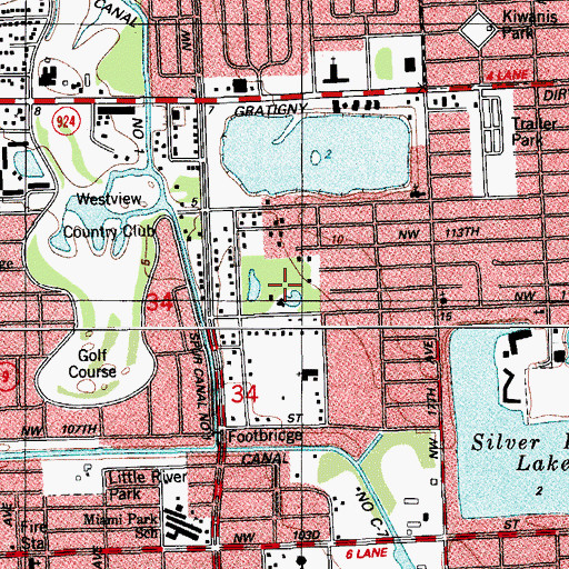 Topographic Map of Henry E S Reeves Elementary School, FL