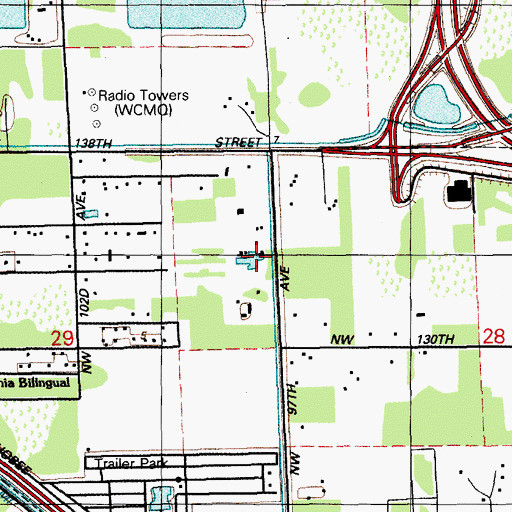 Topographic Map of Hialeah Gardens Elementary School, FL
