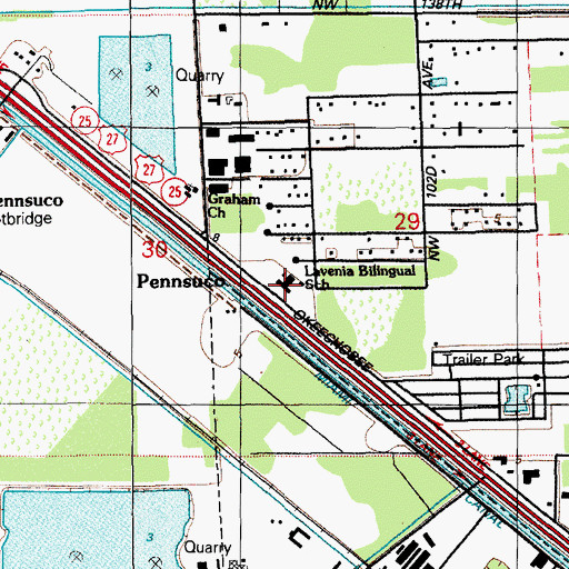 Topographic Map of Hialeah Gardens Police Substation, FL