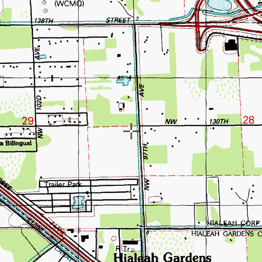 Topographic Map of Hialeah Gardens Elementary School, FL