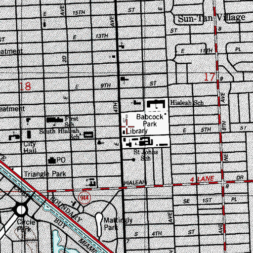Topographic Map of Hialeah Police Department Sector 1 Substation, FL