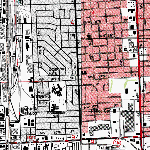 Topographic Map of Hialeah Shores Nursing and Rehabilitation Center, FL
