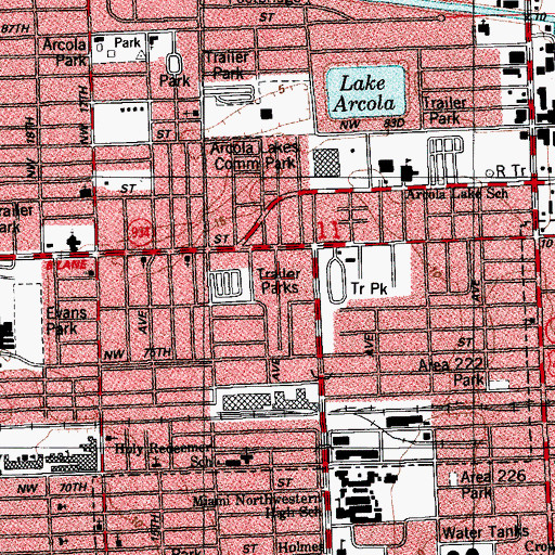 Topographic Map of Hibiscus Point Mobile Home Park, FL