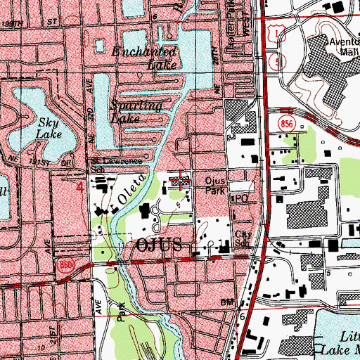 Topographic Map of Hillel Community Jewish Day School and High School, FL
