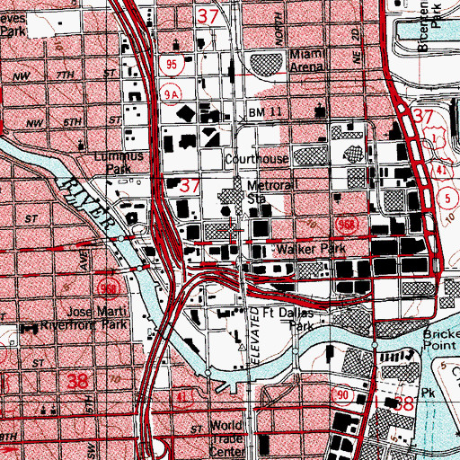 Topographic Map of Historical Museum of South Florida, FL