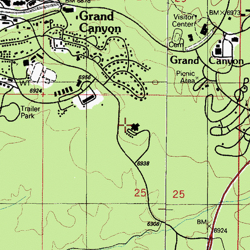Topographic Map of North Country Community Health Center Grand Canyon Clinic, AZ