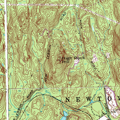 Topographic Map of High Rock Hill, CT