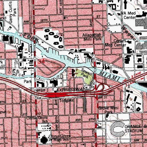 Topographic Map of Harbor View Hospital, FL