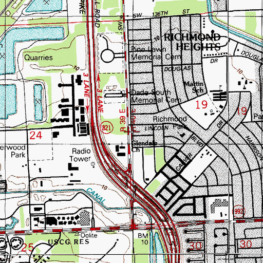 Topographic Map of Glendale Baptist Preschool Academy, FL