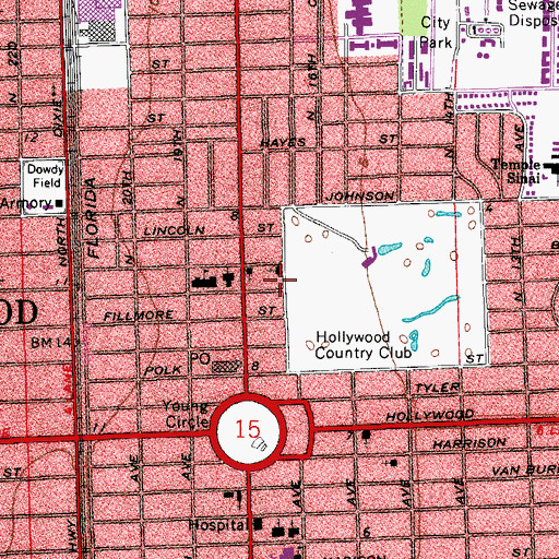 Topographic Map of Golfcrest Nursing Home, FL