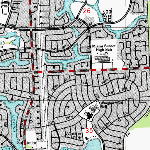Topographic Map of Gonzalez Day Care Center, FL