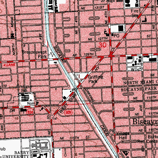Topographic Map of Griffing Adult Center, FL