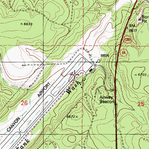 Topographic Map of Grand Canyon National Park Airport, AZ