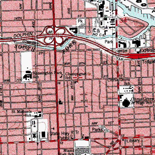 Topographic Map of First Spanish United Presbyterian Church Day Care Center, FL