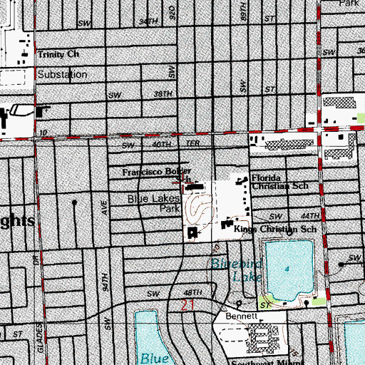 Topographic Map of Florida Christian Elementary School, FL