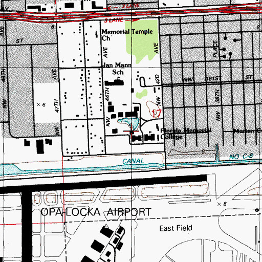 Topographic Map of Florida Memorial College Library, FL