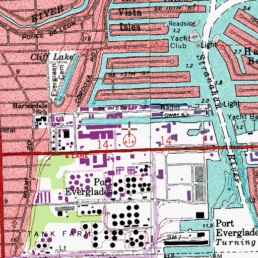 Topographic Map of Causeway Post Office, FL