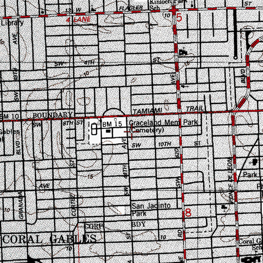 Topographic Map of Gables Trailer Park, FL