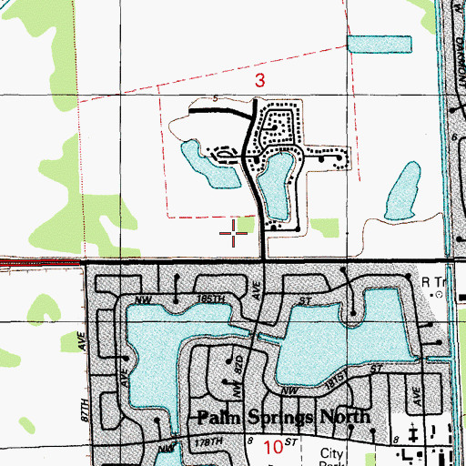 Topographic Map of Gardens Square Shopping Center, FL