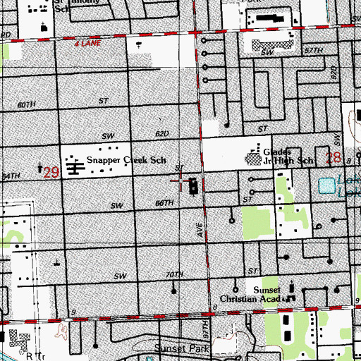 Topographic Map of Gateway Baptist Preschool and Kindergarten, FL