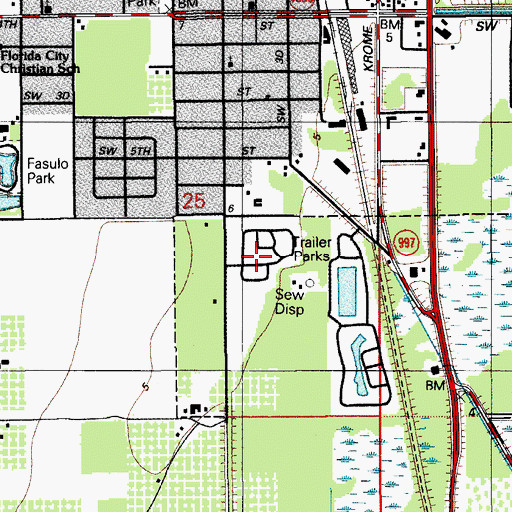 Topographic Map of Gateway West, FL