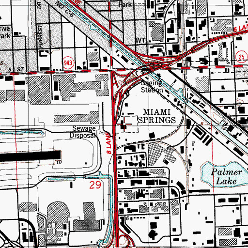 Topographic Map of George T Baker Aviation School, FL